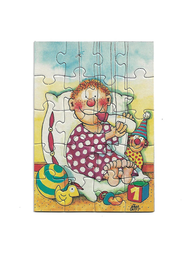 Puzzelwenskaart (20 stukjes) - babyjongen