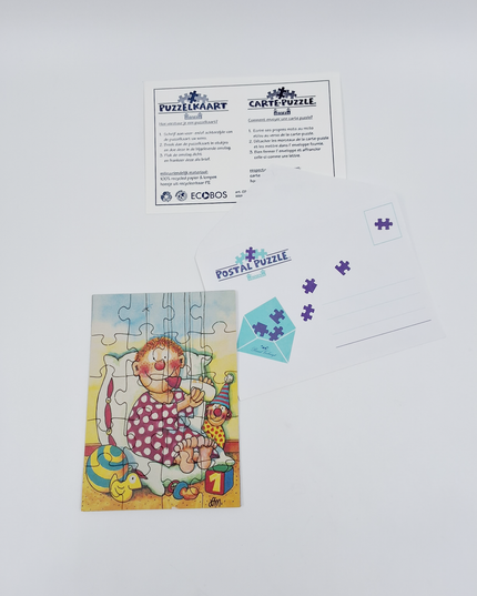 Puzzelwenskaart (20 stukjes) - babyjongen