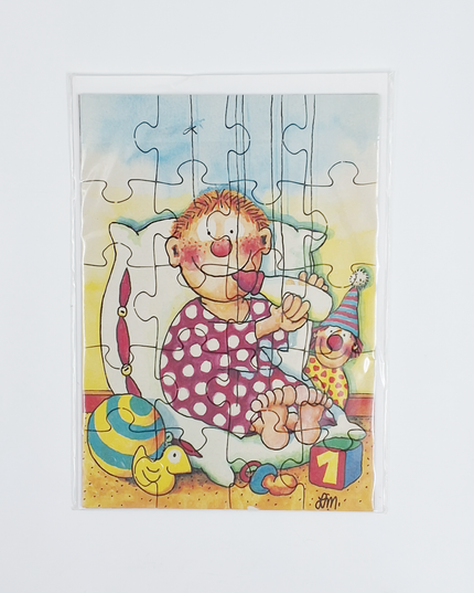 Puzzelwenskaart (20 stukjes) - babyjongen
