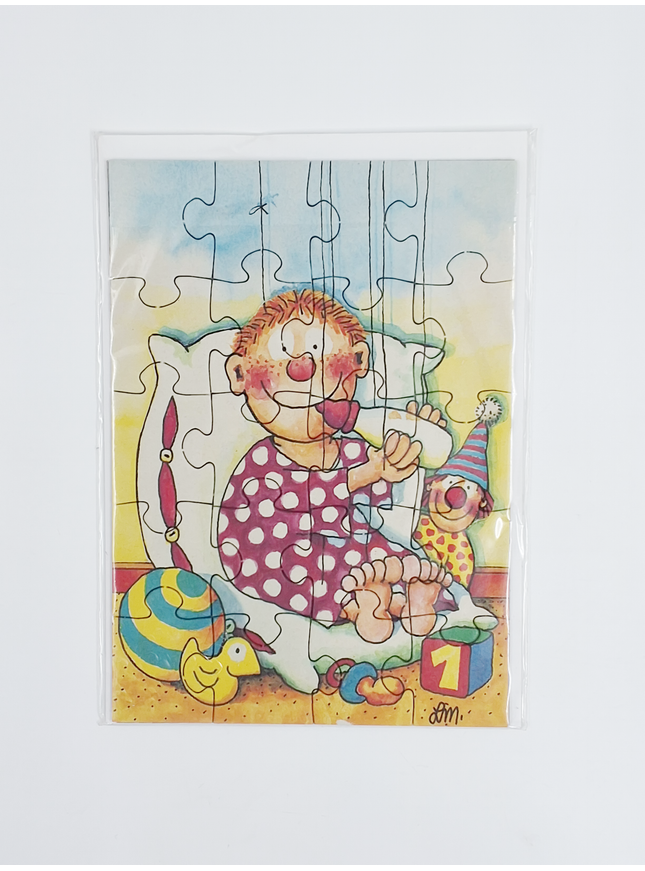 Puzzelwenskaart (20 stukjes) - babyjongen