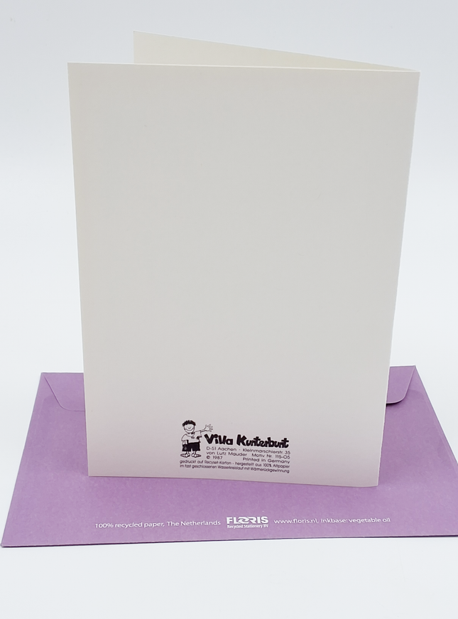 Wenskaart clown roos