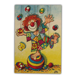 Wenskaart jongleur