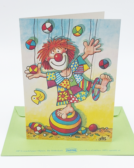 Wenskaart jongleur