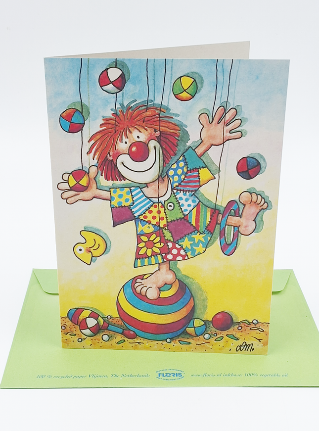Wenskaart jongleur