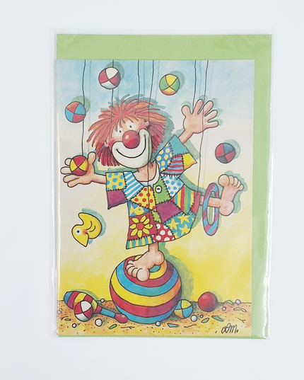 Wenskaart jongleur