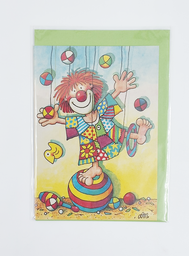 Wenskaart jongleur