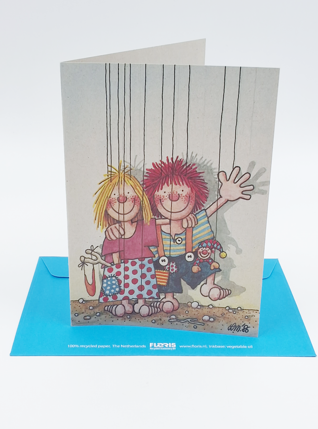 Wenskaart jongen & meisje