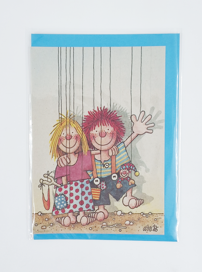 Wenskaart jongen & meisje