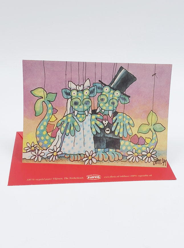 Wenskaart draak trouw