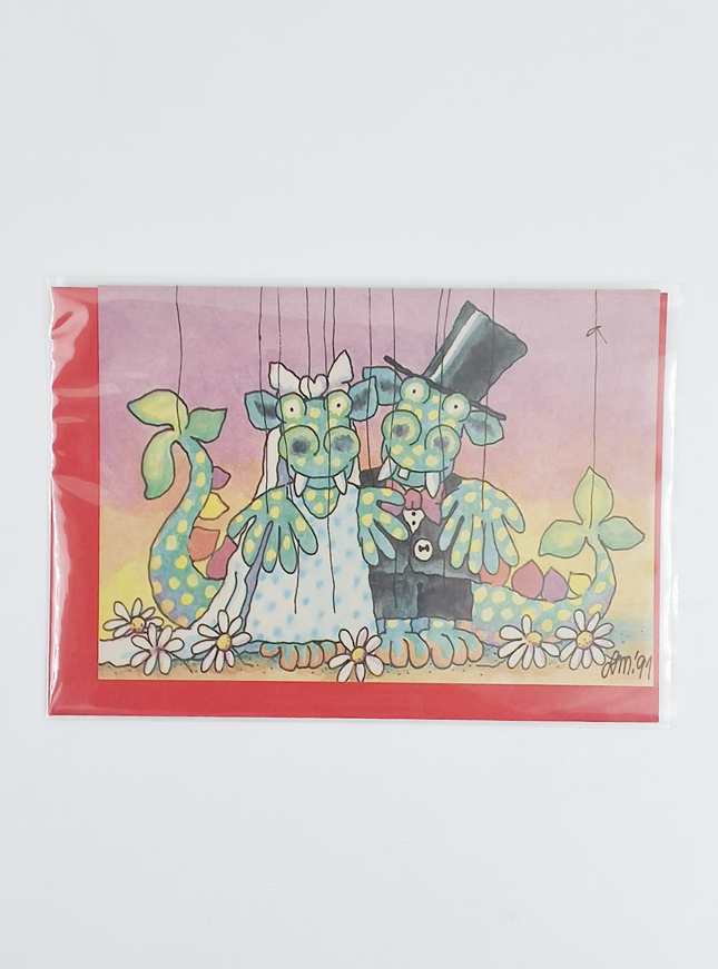 Wenskaart draak trouw