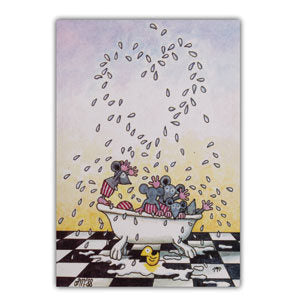 Wenskaart muizen bad