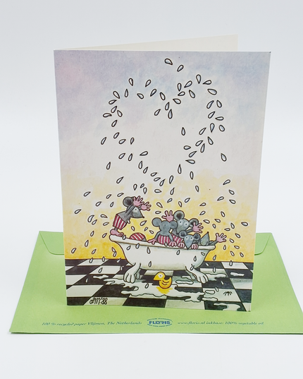 Wenskaart muizen bad