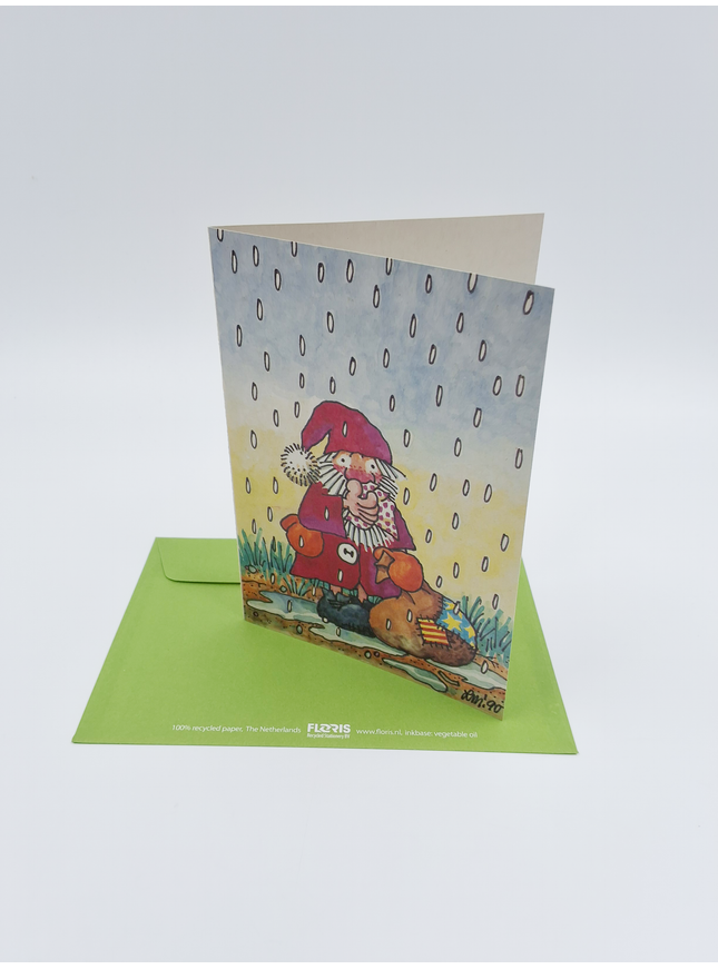 Rain shower greeting card