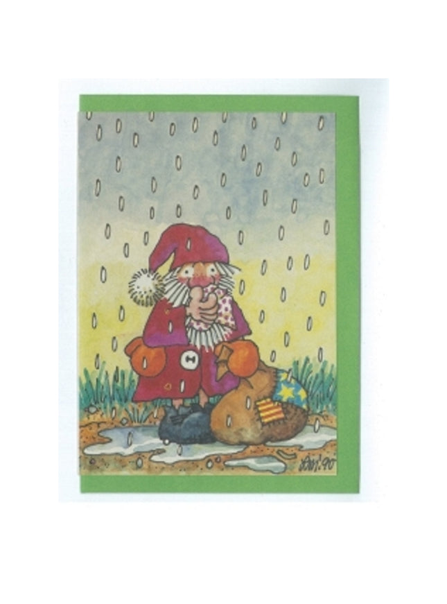 Rain shower greeting card
