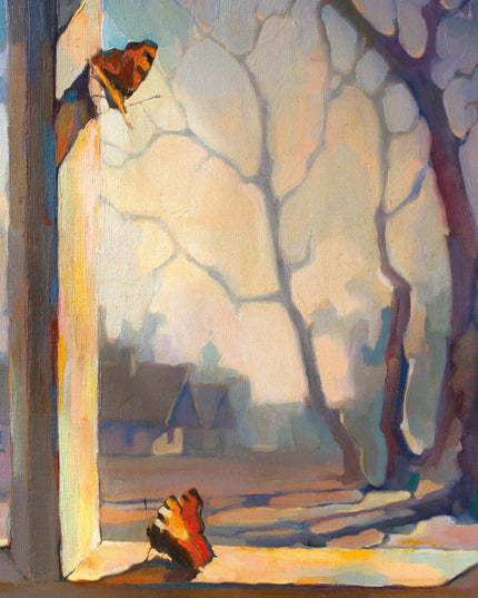 wenskaart winter vlinders