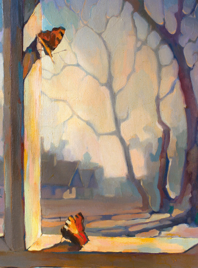 wenskaart winter vlinders