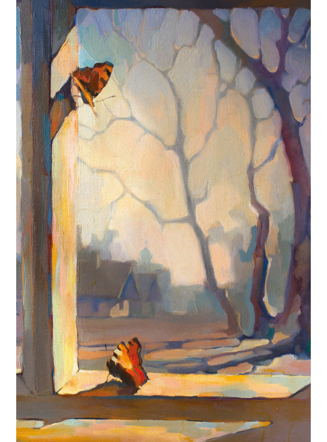 wenskaart winter vlinders