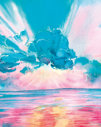 Wenskaart blauwe wolken