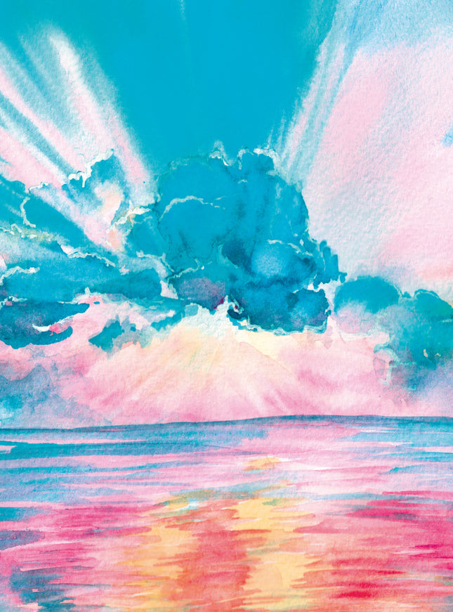 Wenskaart blauwe wolken