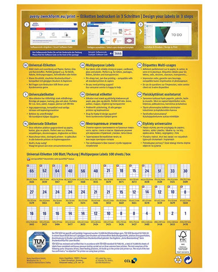 etiketten 100x A4 - 105x74 mm AZ