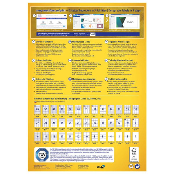 etiketten 100x A4 - 105x74 mm AZ