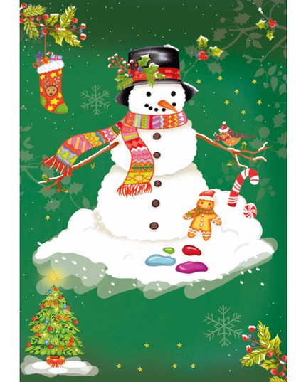 Wenskaart kerstman en pop