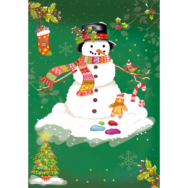 Wenskaart kerstman en pop