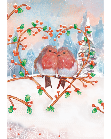 Wenskaart duo vogeltjes