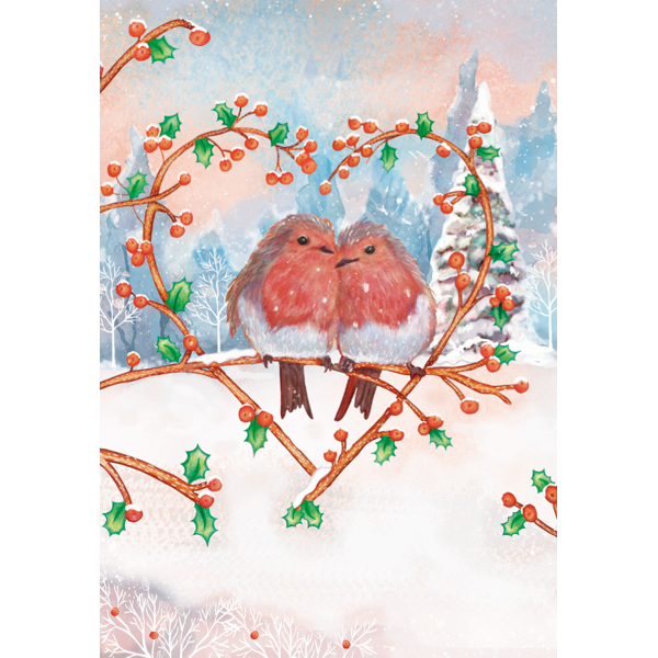 Wenskaart duo vogeltjes