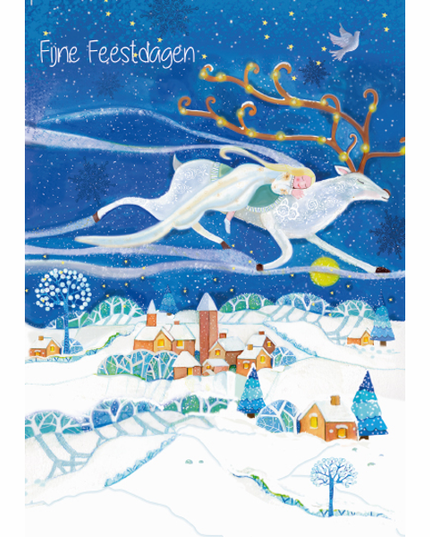 Wenskaart vliegend hert