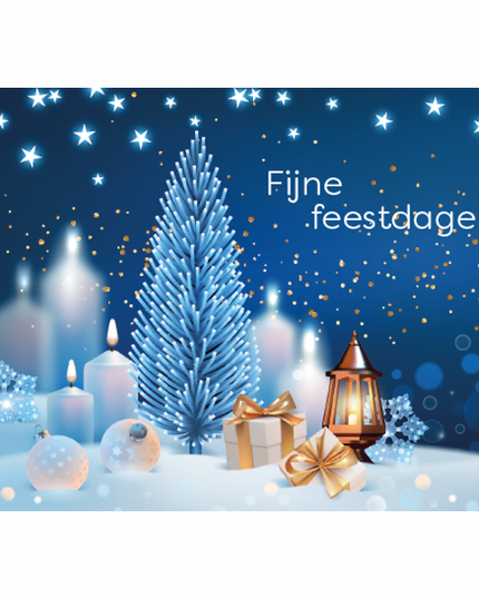 Wenskaart kerstboom en kaars