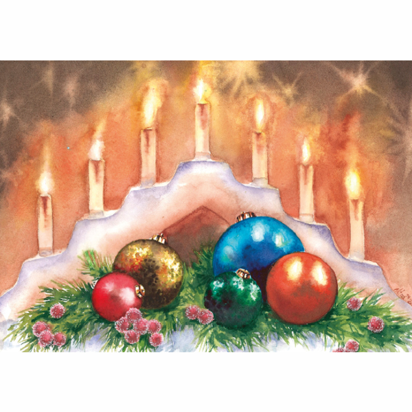 Wenskaart kaars trap