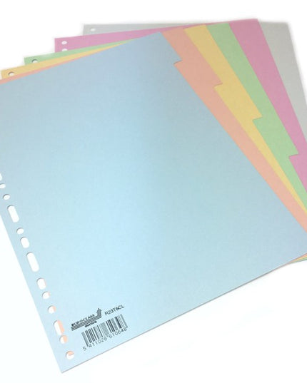 Tabbladen A4 in gekleurd karton 165g, pastel - 6-delig