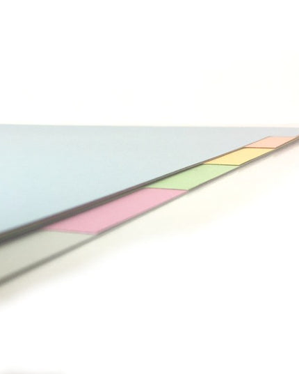 Tabbladen A4 in gekleurd karton 165g, pastel - 6-delig