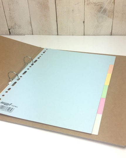 Tabbladen A4 in gekleurd karton 165g, pastel - 6-delig