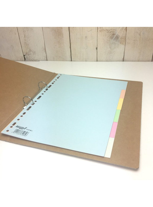 Tabbladen A4 in gekleurd karton 165g, pastel - 6-delig