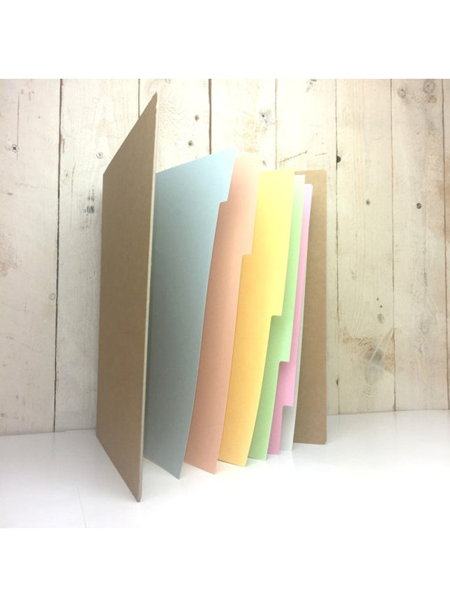 Tabbladen A4 in gekleurd karton 165g, pastel - 6-delig