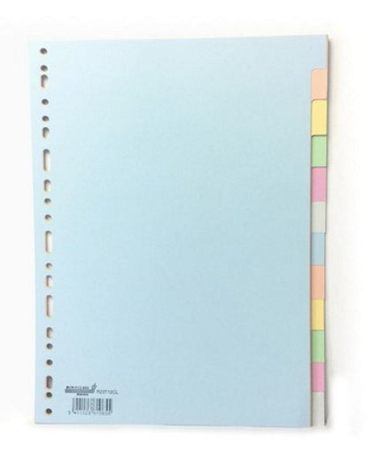 Tabbladen A4 in gekleurd karton 165g, pastel - 12-delig