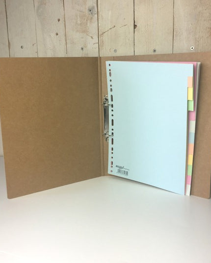 Tabbladen A4 in gekleurd karton 165g, pastel - 12-delig