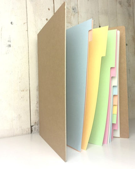 Tabbladen A4 in gekleurd karton 165g, pastel - 12-delig