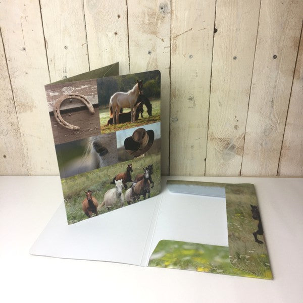 Carte A4 « collage de chevaux »