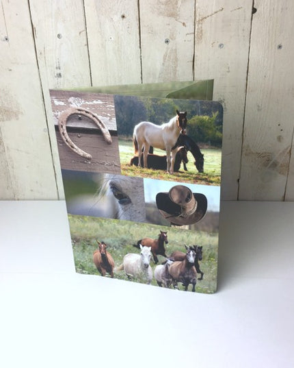 Carte A4 « collage de chevaux »