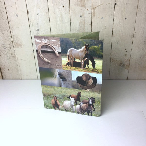 Carte A4 « collage de chevaux »