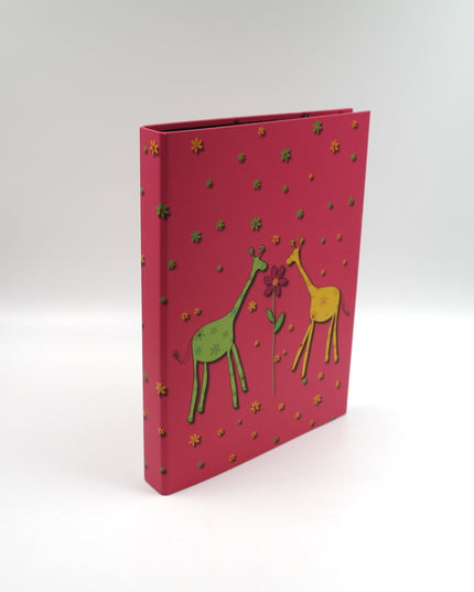 Classeur à anneaux en carton recyclé - 2 girafes