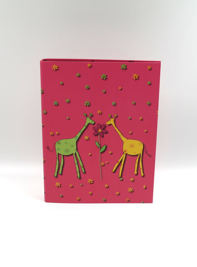 Classeur à anneaux en carton recyclé - 2 girafes