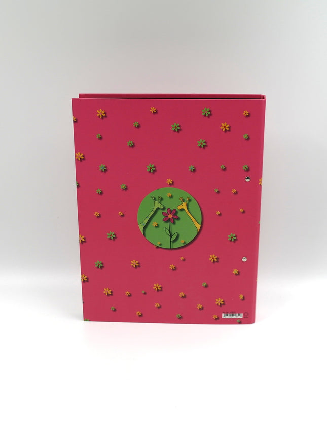 Classeur à anneaux en carton recyclé - 2 girafes