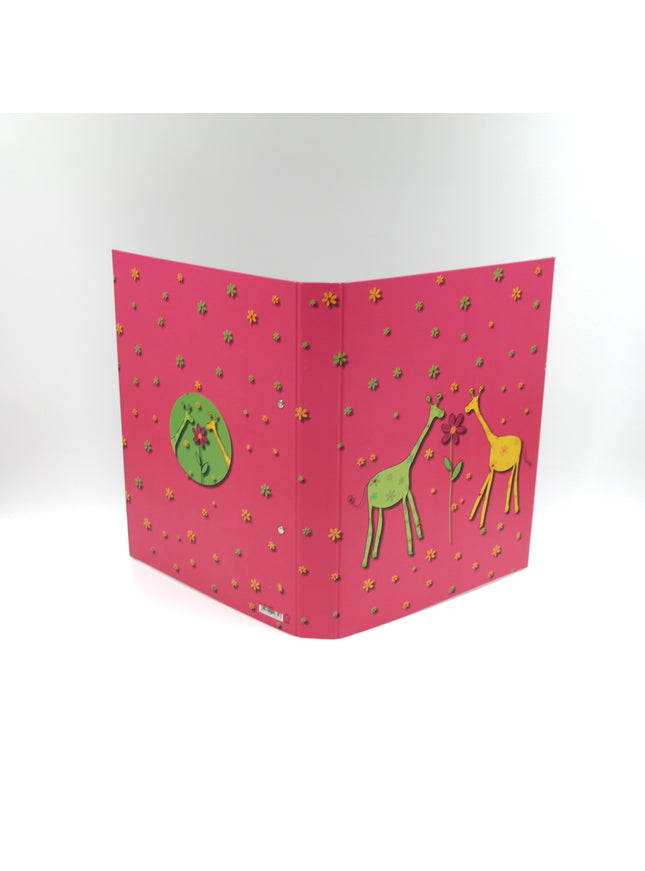 Ringmap recycled karton - 2 giraffen