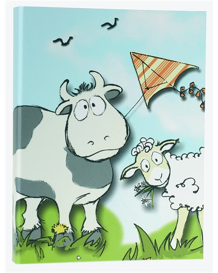 Classeur à anneaux en carton recyclé - vache et mouton