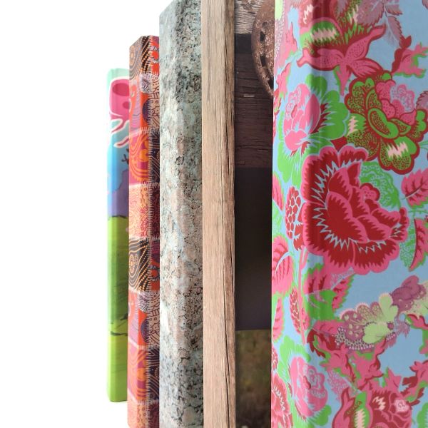 Classeur à anneaux en carton recyclé - patchwork