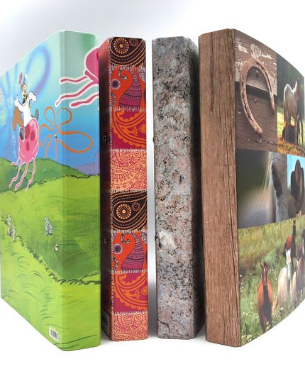 Classeur à anneaux en carton recyclé - patchwork